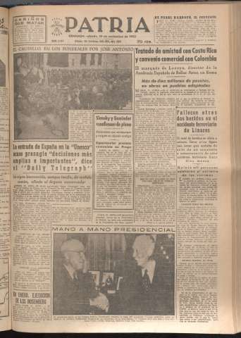 'Patria : diario de Falange Española Tradicionalista y de las J.O.N.S.' - Año XVII Número 5274 - 1952 noviembre 22