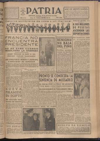 'Patria : diario de Falange Española Tradicionalista y de las J.O.N.S.' - Año XVIII Número 5726 - 1953 diciembre 20