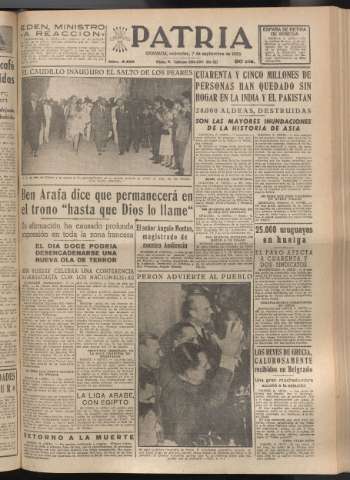 'Patria : diario de Falange Española Tradicionalista y de las J.O.N.S.' - Año XX Número 6233 - 1955 septiembre 7