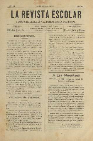 'La Revista escolar decenario dedicado a la defensa de la enseñanza' - Año III Número 83 - 1907 enero 30