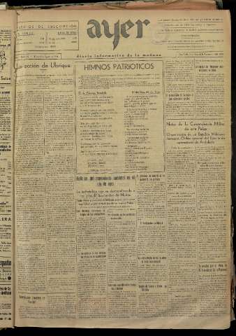 'Ayer : diario informativo de la mañana' - Año I Número 25 - 1936 agosto 6