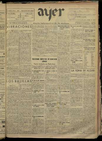 'Ayer : diario informativo de la mañana' - Año I Número 36 - 1936 agosto 19