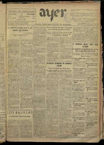 'Ayer : diario informativo de la mañana' - Año I Número 38 - 1936 agosto 21