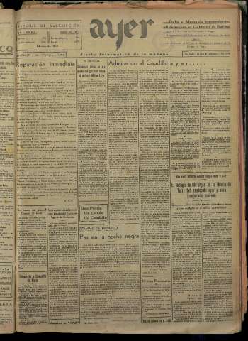'Ayer : diario informativo de la mañana' - Año I Número 115 - 1936 noviembre 19