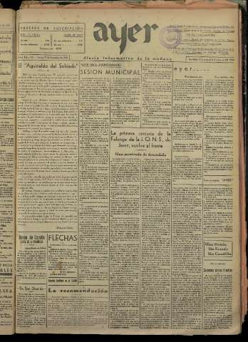 'Ayer : diario informativo de la mañana' - Año I Número 122 - 1936 noviembre 27