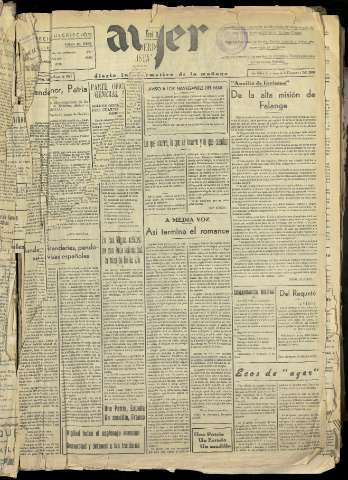 'Ayer : diario informativo de la mañana' - Año II Número 152 - 1937 enero 2