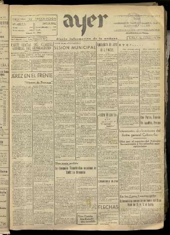 'Ayer : diario informativo de la mañana' - Año II Número 163 - 1937 enero 15