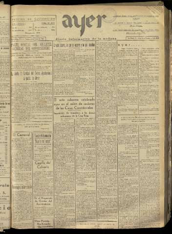 'Ayer : diario informativo de la mañana' - Año II Número 176 - 1937 enero 30