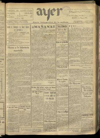 'Ayer : diario informativo de la mañana' - Año II Número 177 - 1937 enero 31