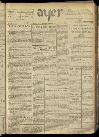 'Ayer : diario informativo de la mañana' - Año II Número 181 - 1937 febrero 5