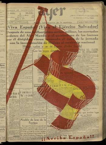 'Ayer : diario informativo de la mañana' - Año II Número 184 - 1937 febrero 9