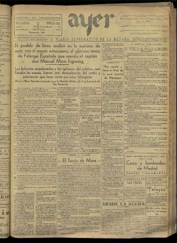 'Ayer : diario informativo de la mañana' - Año II Número 231 - 1937 abril 6
