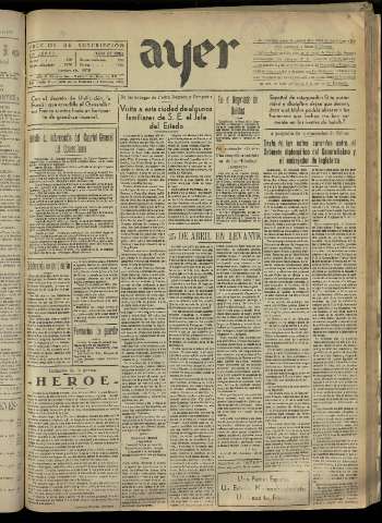 'Ayer : diario informativo de la mañana' - Año II Número 261 - 1937 mayo 11