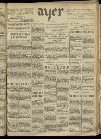 'Ayer : diario informativo de la mañana' - Año II Número 288 - 1937 junio 12