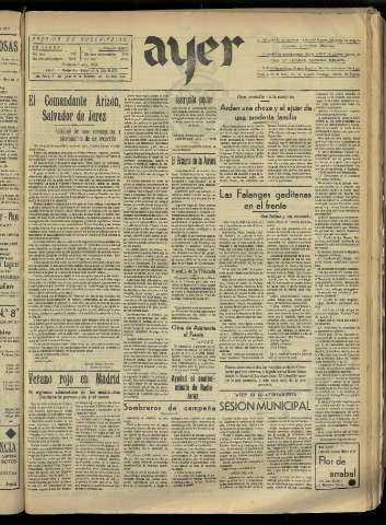 'Ayer : diario informativo de la mañana' - Año II Número 323 - 1937 julio 23