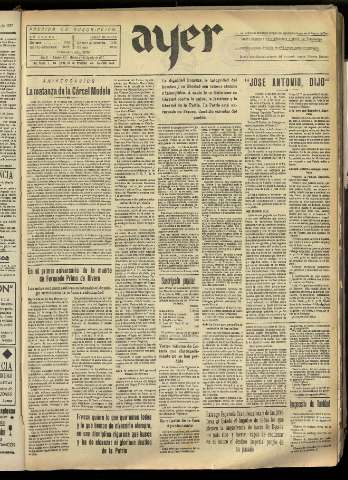'Ayer : diario informativo de la mañana' - Año II Número 350 - 1937 agosto 24