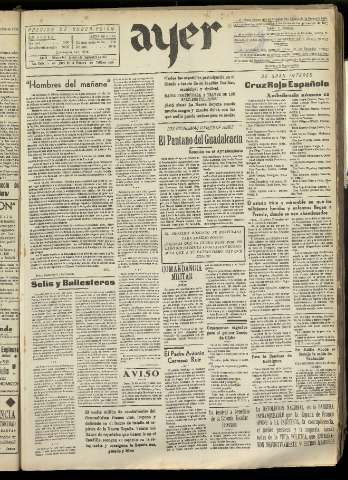 'Ayer : diario informativo de la mañana' - Año II Número 358 - 1937 septiembre 2