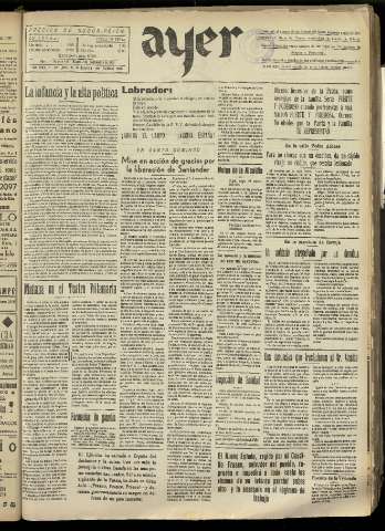 'Ayer : diario informativo de la mañana' - Año II Número 362 - 1937 septiembre 7