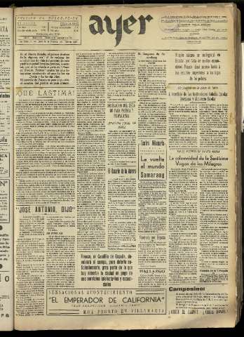'Ayer : diario informativo de la mañana' - Año II Número 365 - 1937 septiembre 10