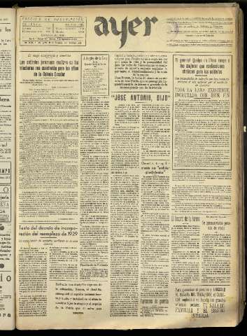 'Ayer : diario informativo de la mañana' - Año II Número 371 - 1937 septiembre 17