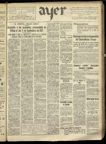'Ayer : diario informativo de la mañana' - Año II Número 372 - 1937 septiembre 18