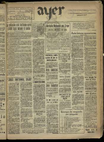 'Ayer : diario informativo de la mañana' - Año II Número 413 - 1937 noviembre 5