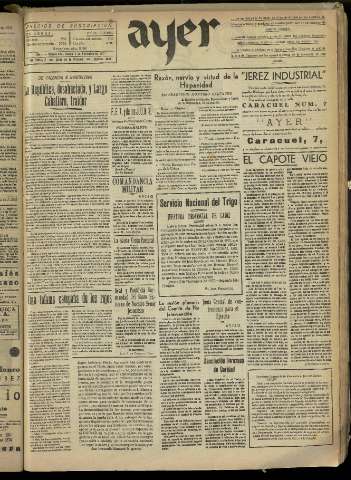 'Ayer : diario informativo de la mañana' - Año II Número 414 - 1937 noviembre 6